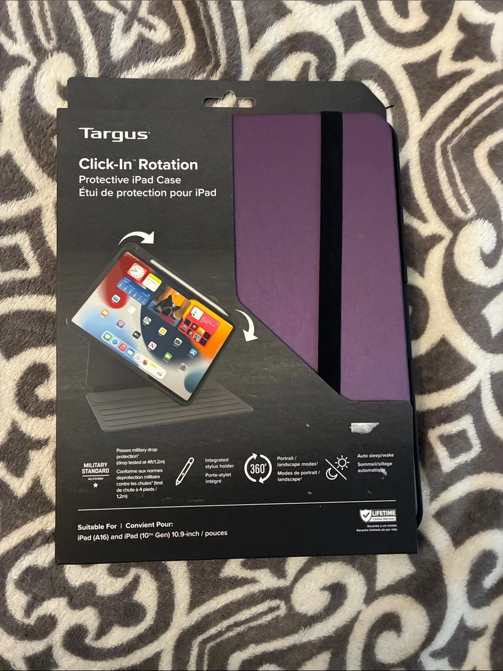 Targus Purple Tablet Case with Black Elastic Strap